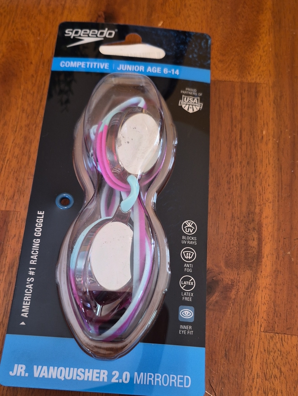 Speedo Jr. Vanquisher 2.0 Mirrored Goggles - Ages 6-14 New